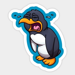 Sad Crying Cartoon Penguin Sticker